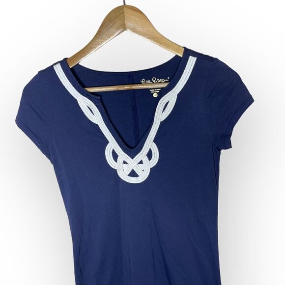Lilly Pulitzer Brewster T-Shirt Dress Dark Blue 100% Pima cotton XXS - Picture 5 of 10